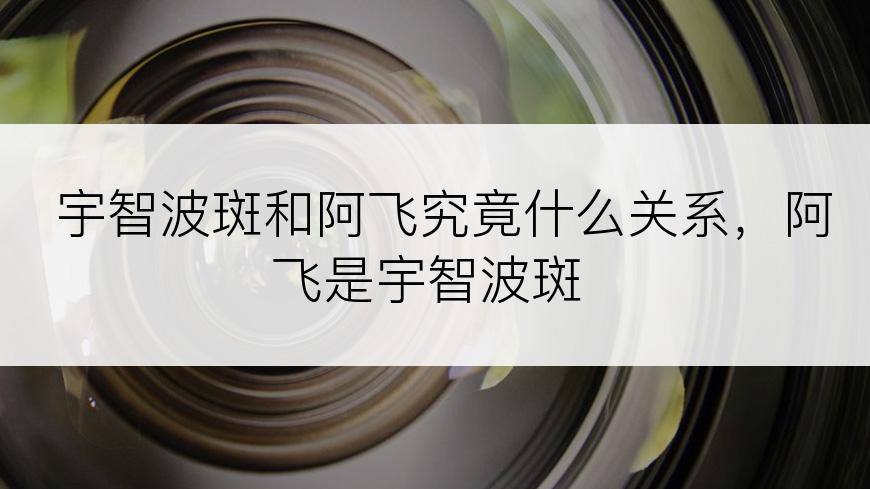 宇智波斑和阿飞究竟什么关系，阿飞是宇智波斑