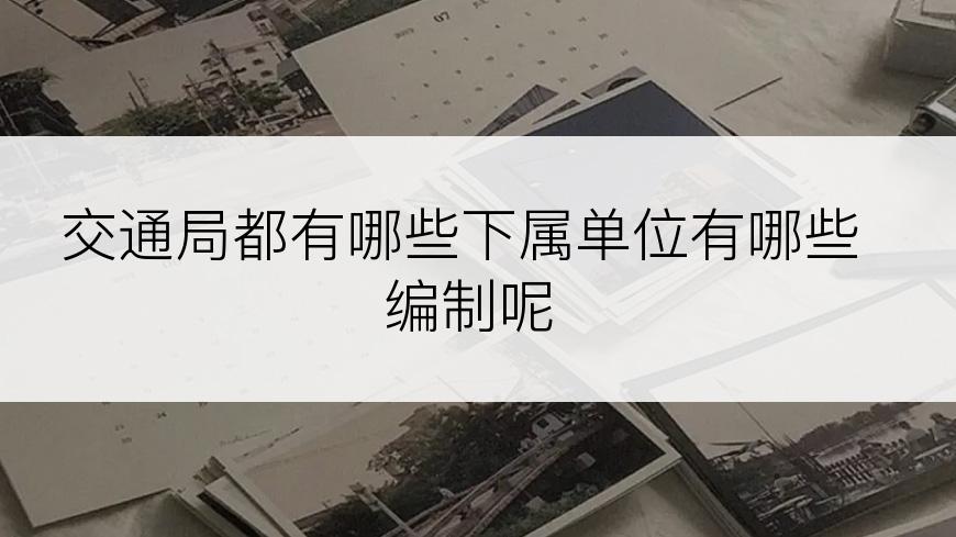 交通局都有哪些下属单位有哪些编制呢