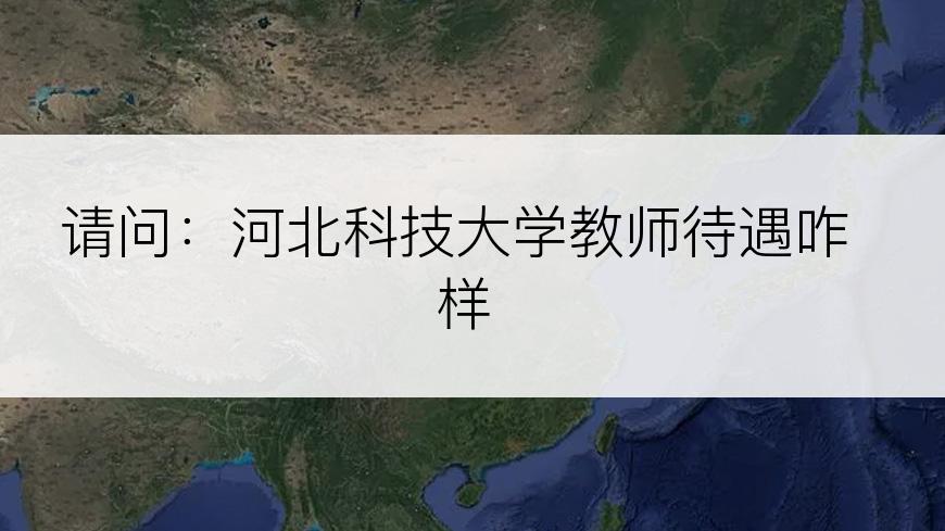 请问：河北科技大学教师待遇咋样