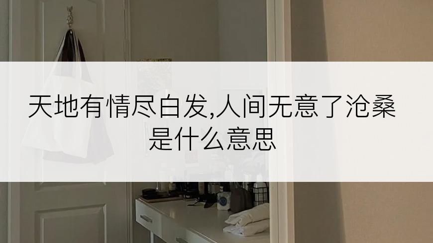 天地有情尽白发,人间无意了沧桑是什么意思