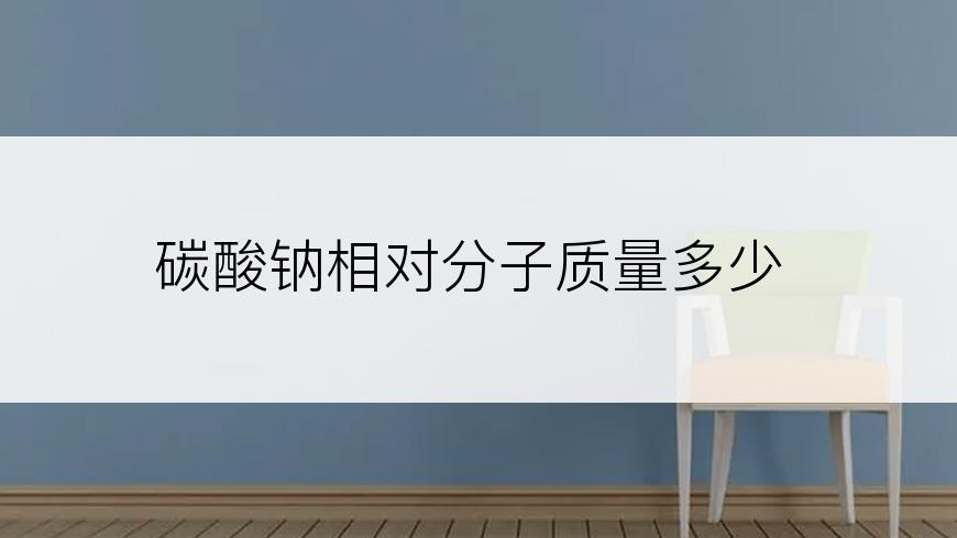 碳酸钠相对分子质量多少