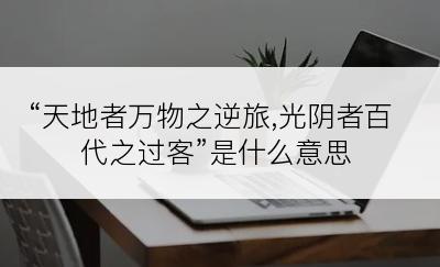 “天地者万物之逆旅,光阴者百代之过客”是什么意思
