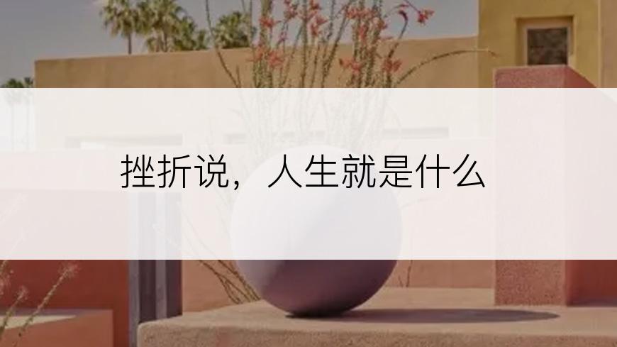 挫折说，人生就是什么