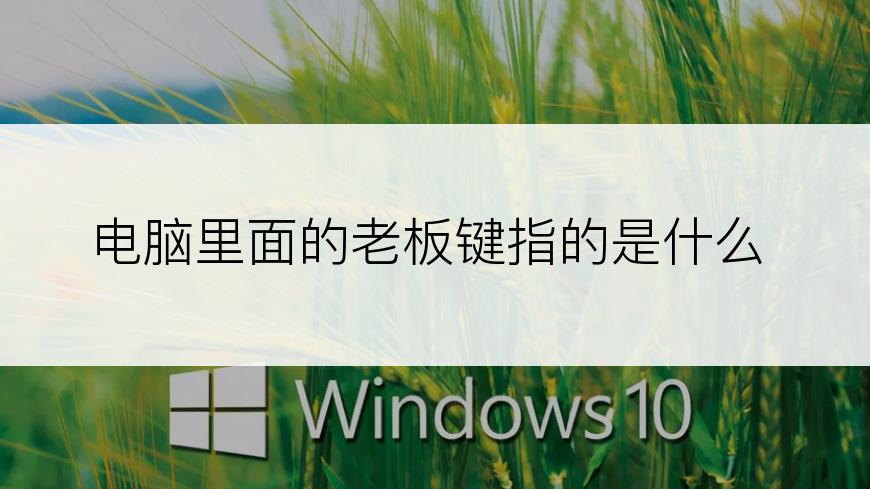 电脑里面的老板键指的是什么