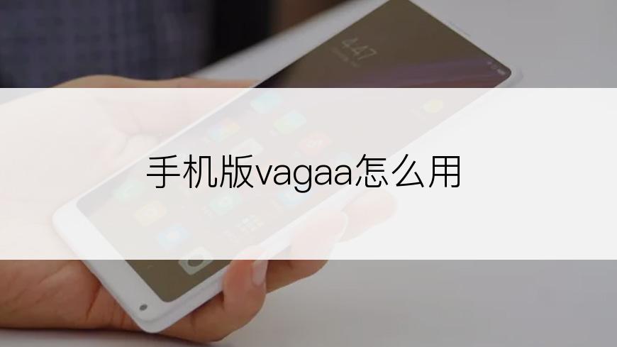 手机版vagaa怎么用