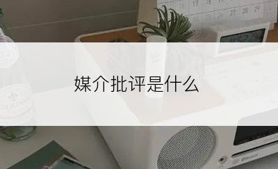 媒介批评是什么