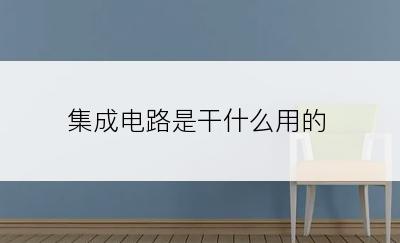 集成电路是干什么用的