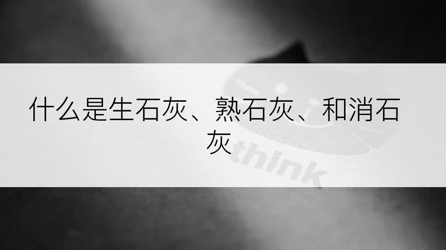 什么是生石灰、熟石灰、和消石灰