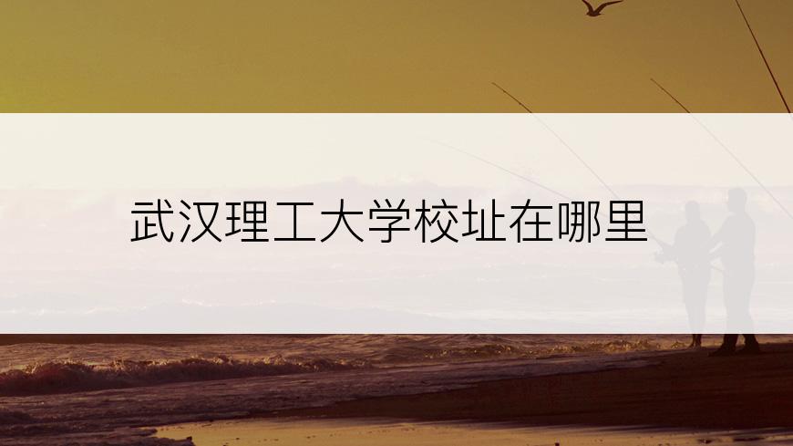 武汉理工大学校址在哪里