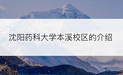 沈阳药科大学本溪校区的介绍