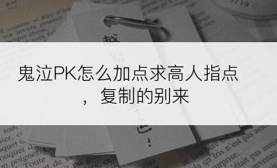 鬼泣PK怎么加点求高人指点，复制的别来