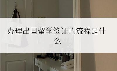 办理出国留学签证的流程是什么