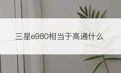 三星e980相当于高通什么