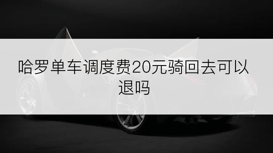 哈罗单车调度费20元骑回去可以退吗