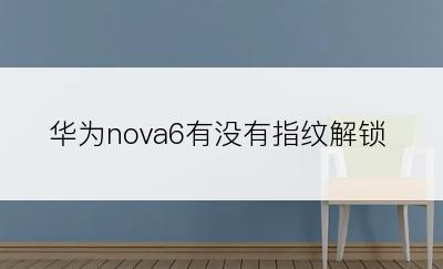 华为nova6有没有指纹解锁