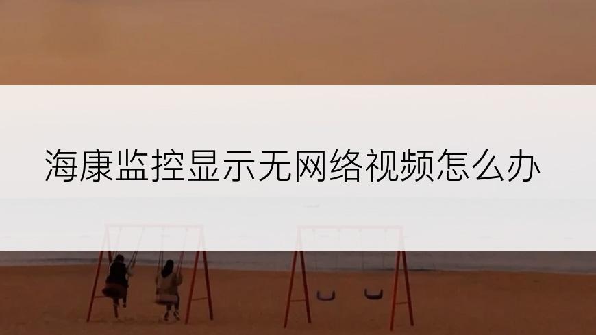 海康监控显示无网络视频怎么办