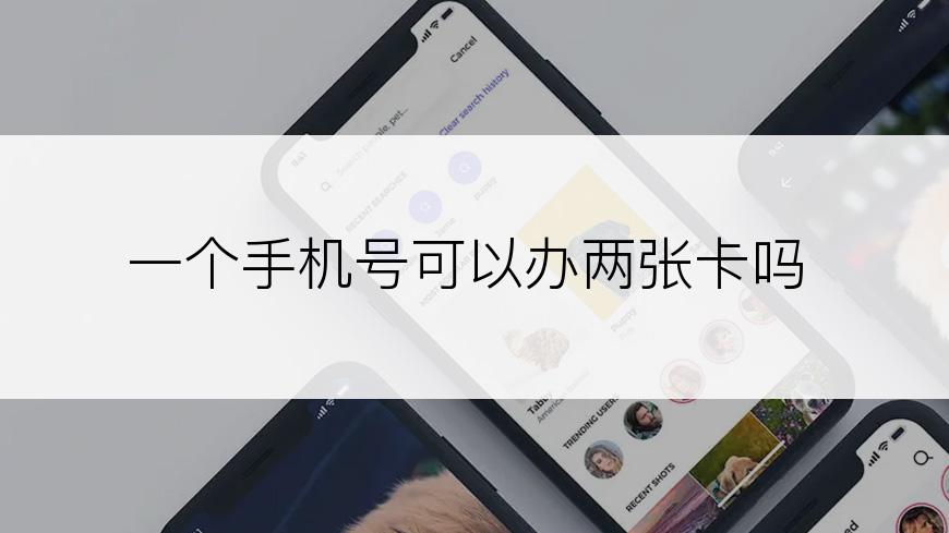 一个手机号可以办两张卡吗