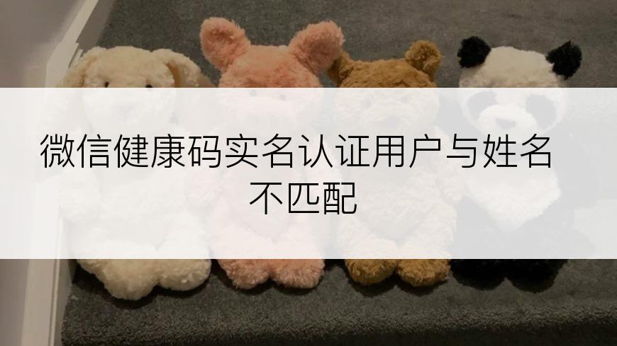 微信健康码实名认证用户与姓名不匹配