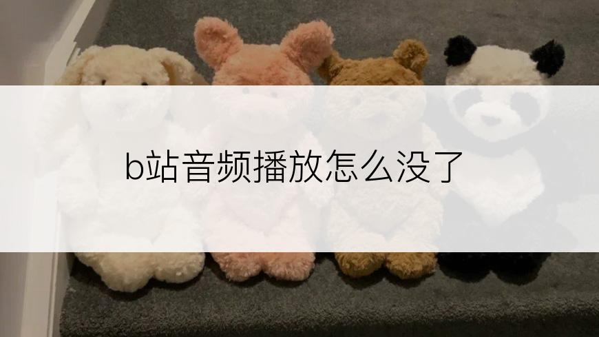 b站音频播放怎么没了