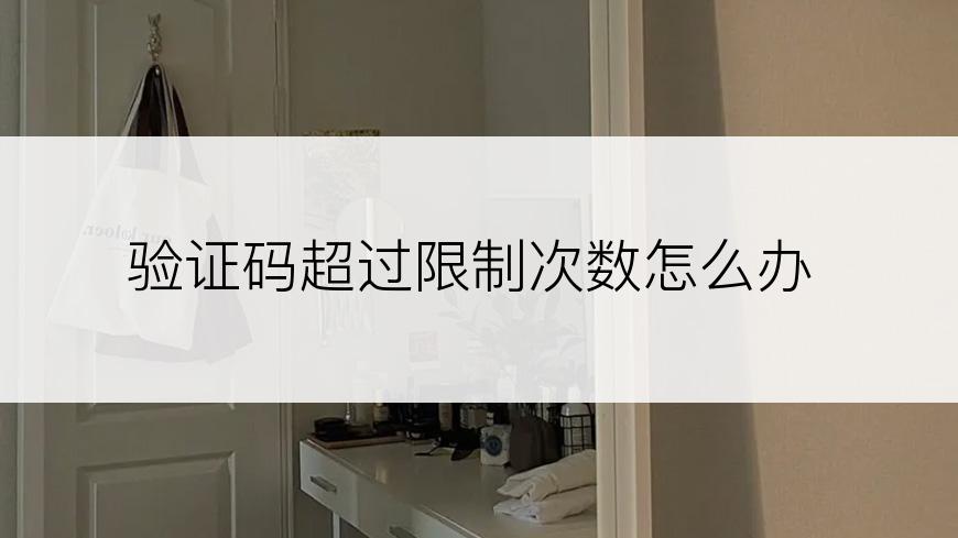 验证码超过限制次数怎么办