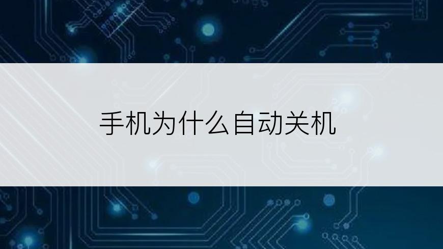 手机为什么自动关机
