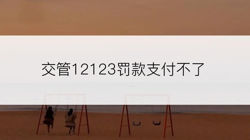 交管12123罚款支付不了