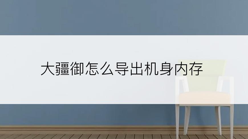 大疆御怎么导出机身内存