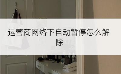 运营商网络下自动暂停怎么解除