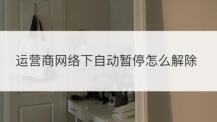 运营商网络下自动暂停怎么解除