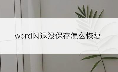 word闪退没保存怎么恢复