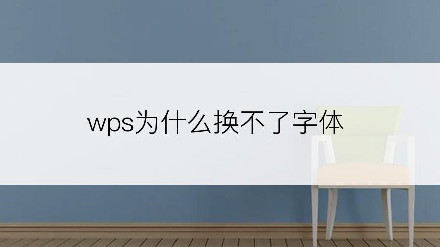 wps为什么换不了字体