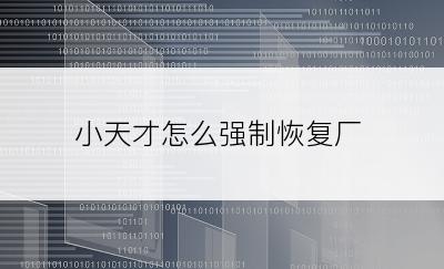 小天才怎么强制恢复厂