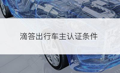 滴答出行车主认证条件