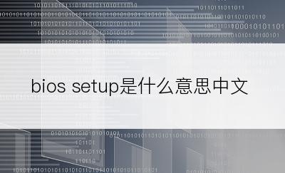 bios setup是什么意思中文