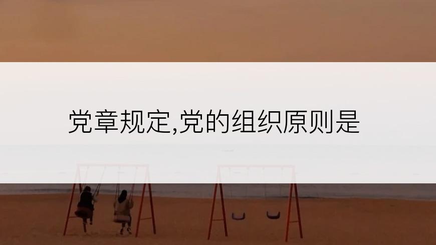 党章规定,党的组织原则是