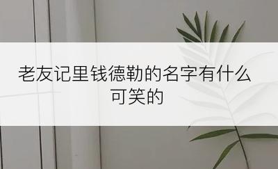 老友记里钱德勒的名字有什么可笑的