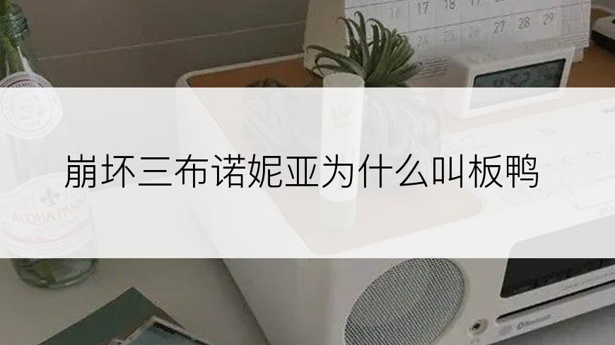 崩坏三布诺妮亚为什么叫板鸭