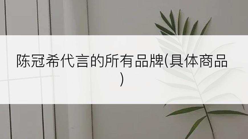 陈冠希代言的所有品牌(具体商品)
