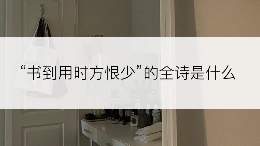 “书到用时方恨少”的全诗是什么