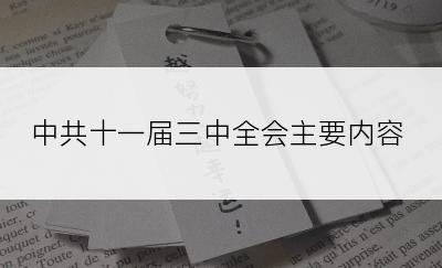 中共十一届三中全会主要内容