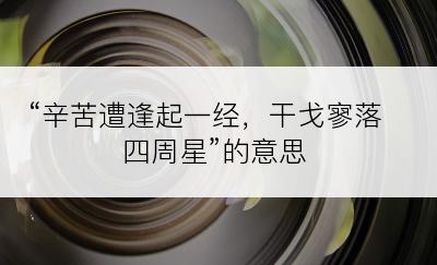 “辛苦遭逢起一经，干戈寥落四周星”的意思