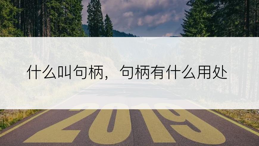 什么叫句柄，句柄有什么用处