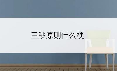 三秒原则什么梗