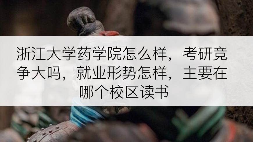 浙江大学药学院怎么样，考研竞争大吗，就业形势怎样，主要在哪个校区读书