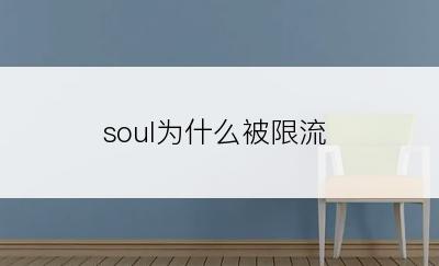 soul为什么被限流