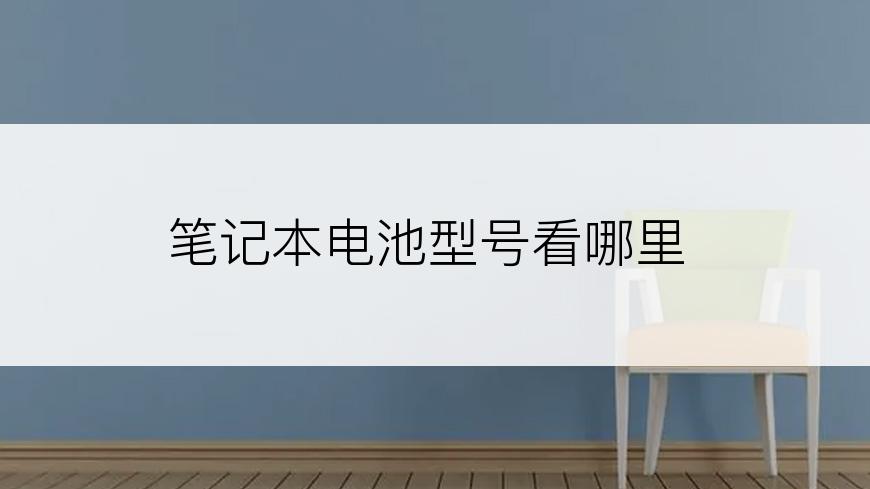 笔记本电池型号看哪里
