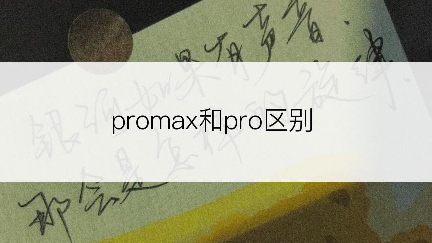 promax和pro区别