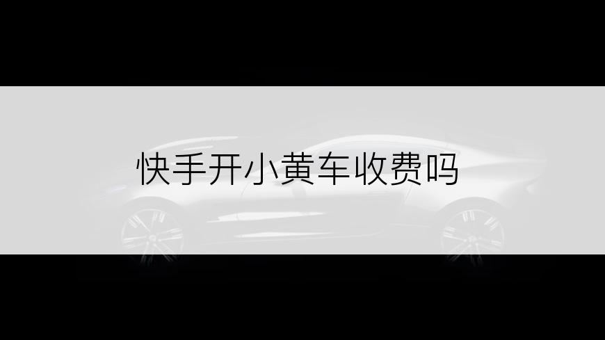 快手开小黄车收费吗