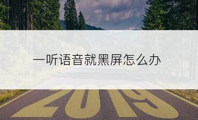 一听语音就黑屏怎么办