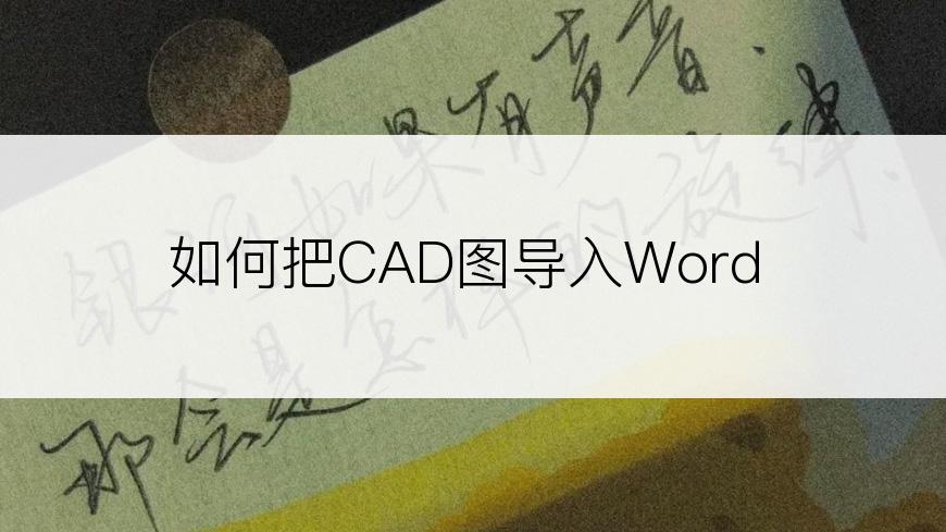 如何把CAD图导入Word